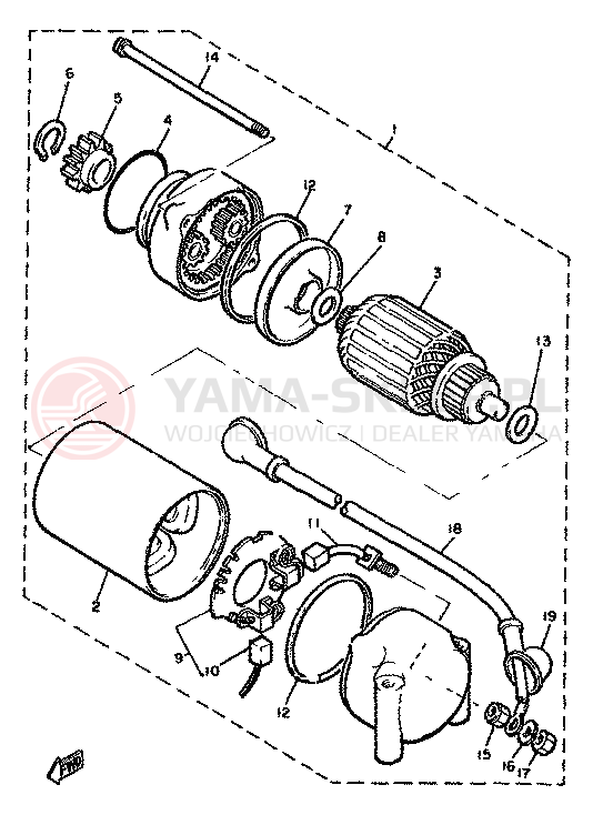 Schemat "rozrusznik" do Yamaha XJ650