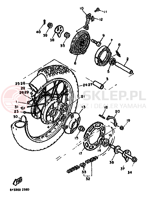 Schemat "Koło tył" do Yamaha XT550