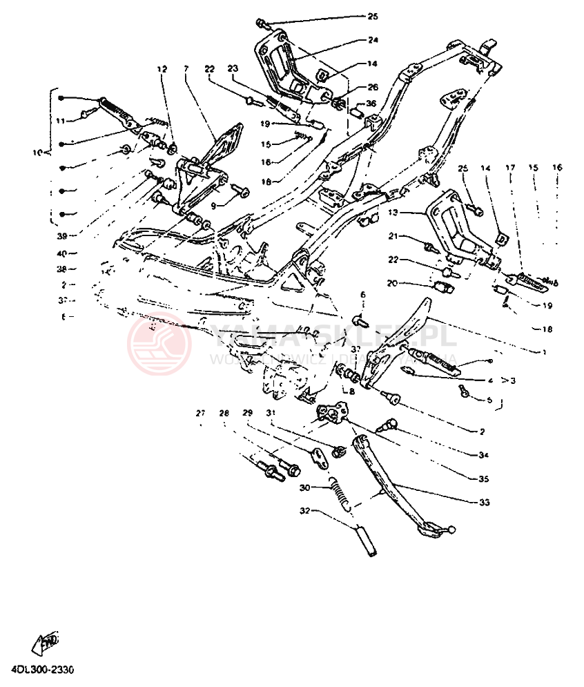 Schemat "Owiewki, pola numer., zb. oleju" do Yamaha TZR125