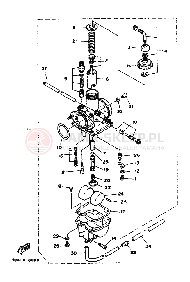 Schemat "Gaźnik" do Yamaha YFM225N