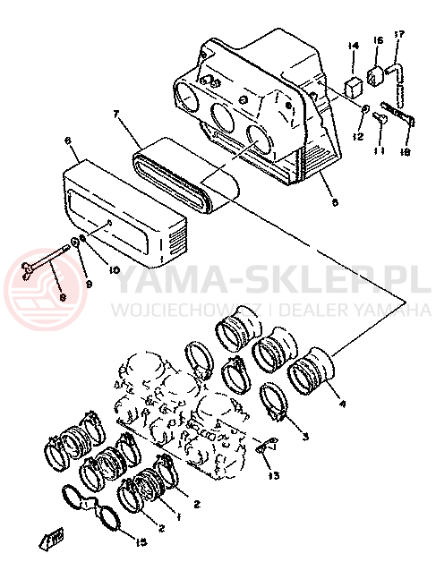 Schemat "Wtrysk paliwa" do Yamaha XS750