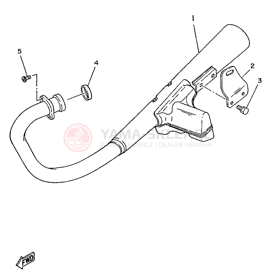 Schemat "Wydech końcowy" do Yamaha SR250SP