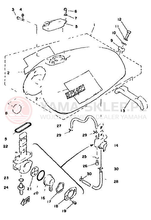 Schemat "zbiornik paliwa" do Yamaha XS250