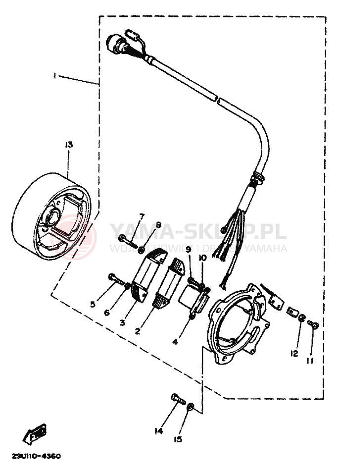 Schemat "prądnica" do Yamaha YFM200