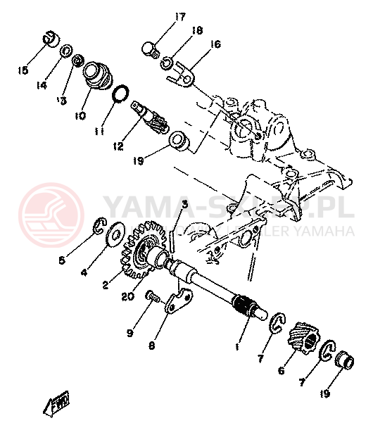 Schemat "PRZEKŁADNIA OBROTOMIERZA" do Yamaha TZ350F