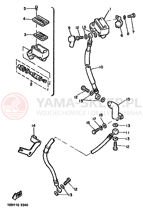 Schemat "Pompa hamulcowa przednia" do Yamaha XS400