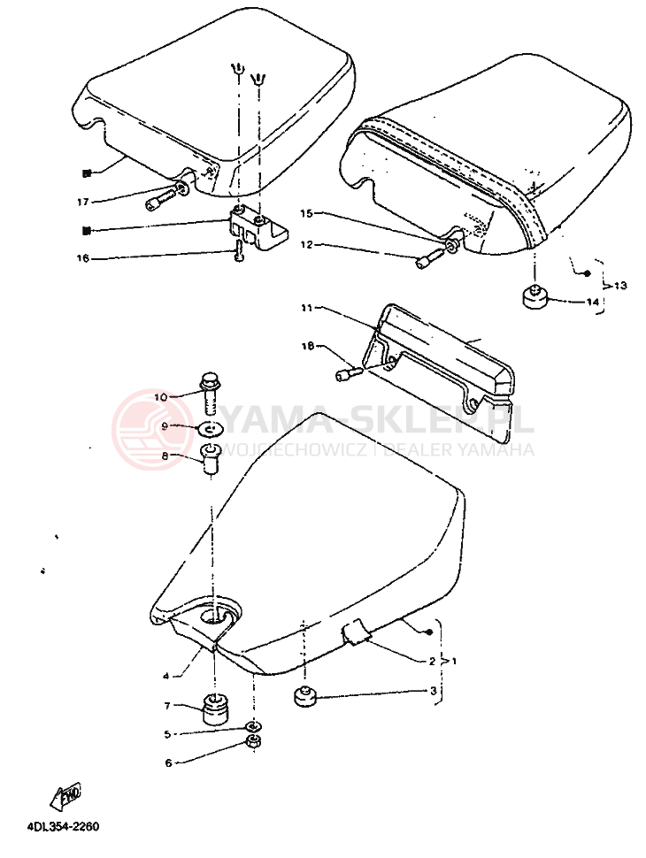 Schemat "siedzenie" do Yamaha TZR125