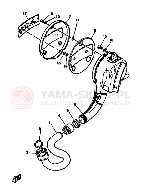 Schemat "Wydech końcowy" do Yamaha TZ125H