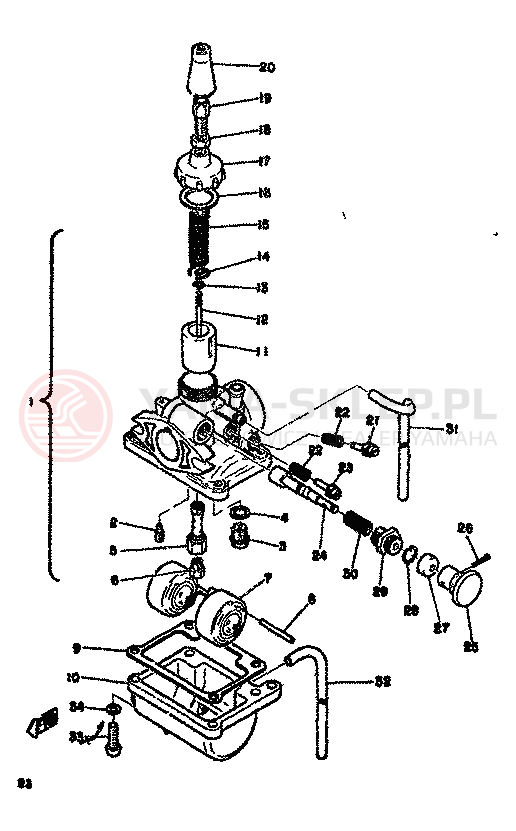 Schemat "Gaźnik" do Yamaha TY50M