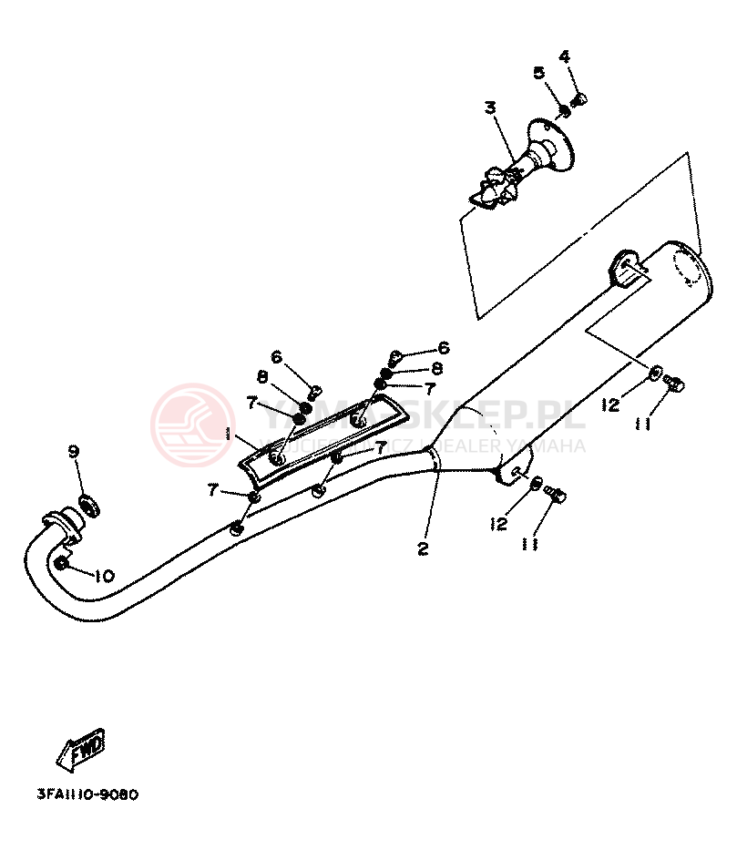 Schemat "Wydech końcowy" do Yamaha BREEZE