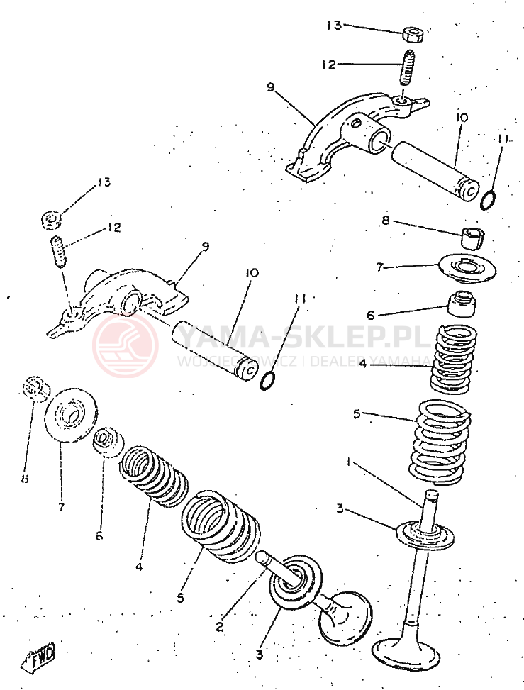 Schemat "zawory" do Yamaha SR250