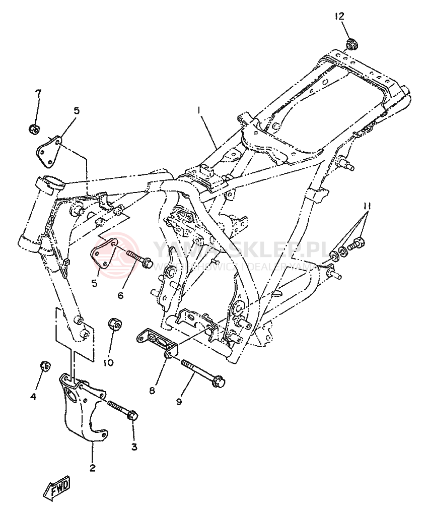 Schemat "rama" do Yamaha SR250
