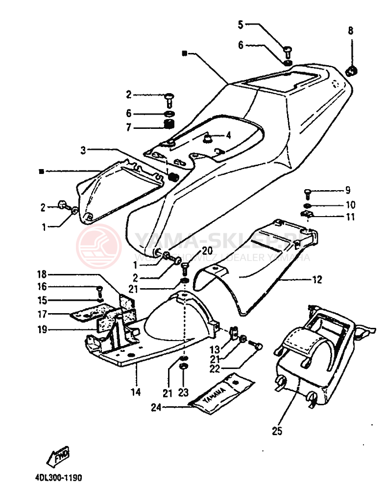 Schemat "Osłona powietrza - wentylator" do Yamaha TZR125