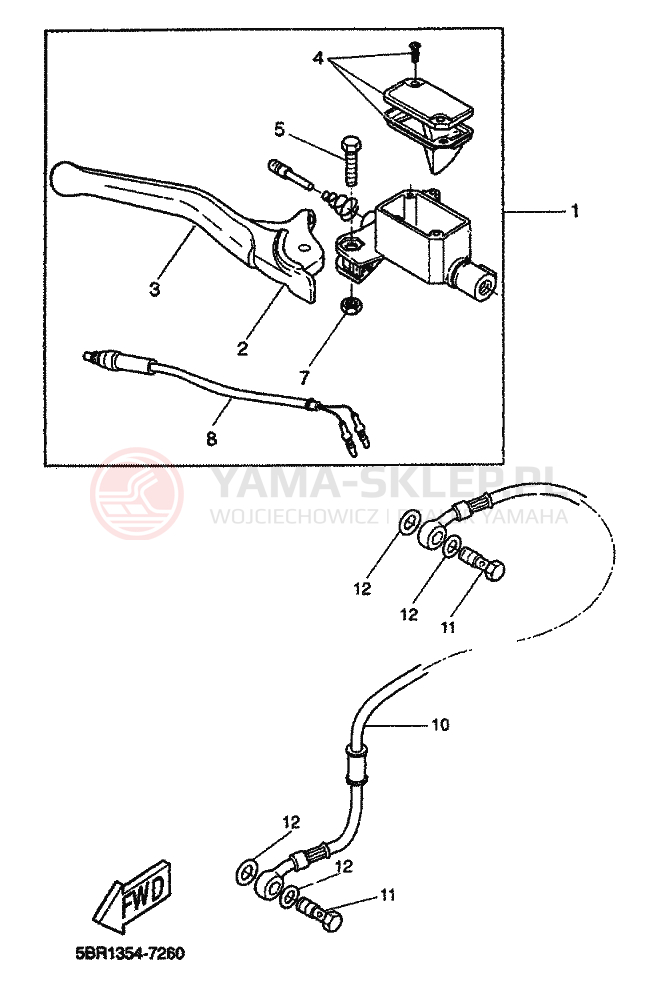 Schemat "CYLINDER MASTER" do Yamaha AEROX