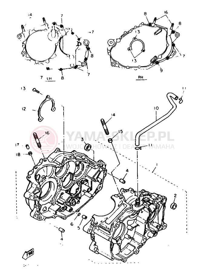 Schemat "Obudowa silnika" do Yamaha XT600
