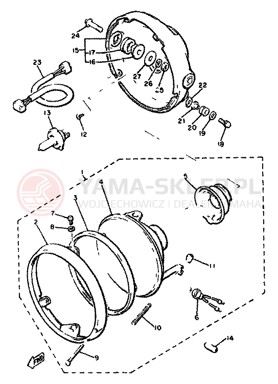 Schemat "Lampa przód" do Yamaha XJ650