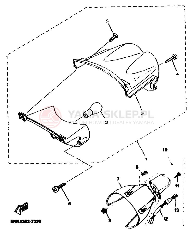 Schemat "Oświetlenie tył" do Yamaha NEOS