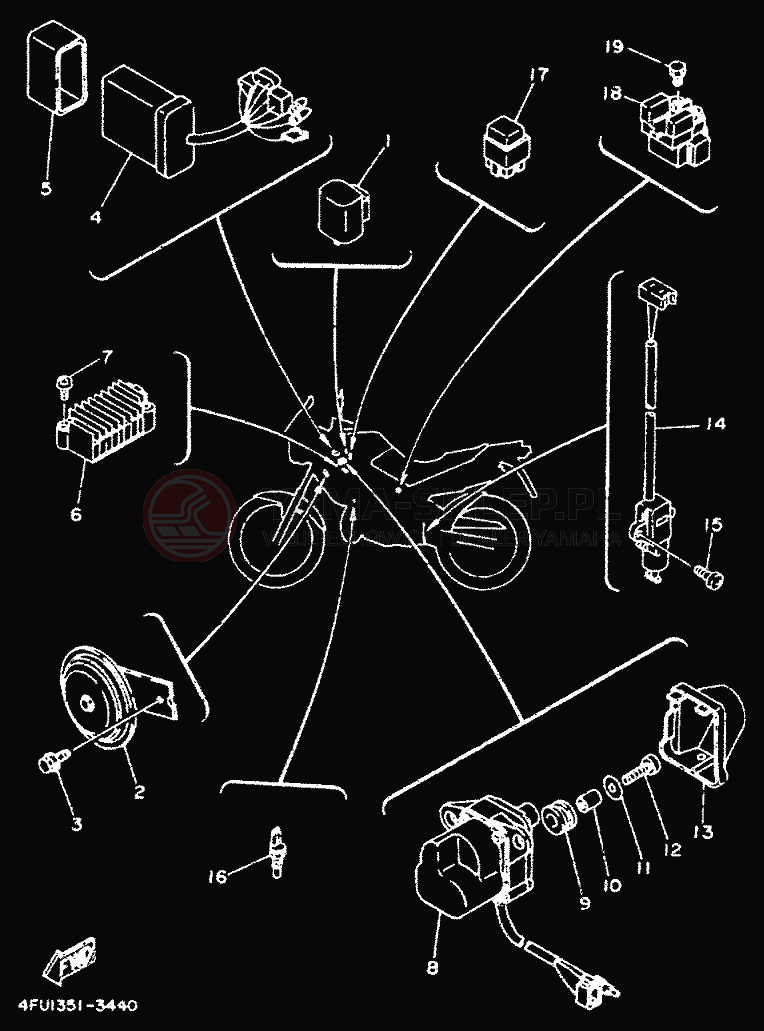 Schemat "układ elektryczny" do Yamaha TDR125