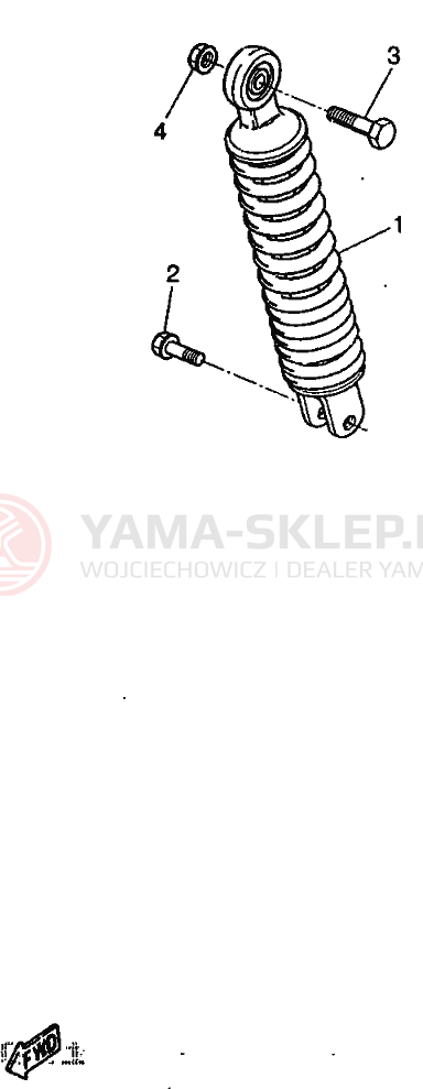 Schemat "zawieszenie tył" do Yamaha YQ50
