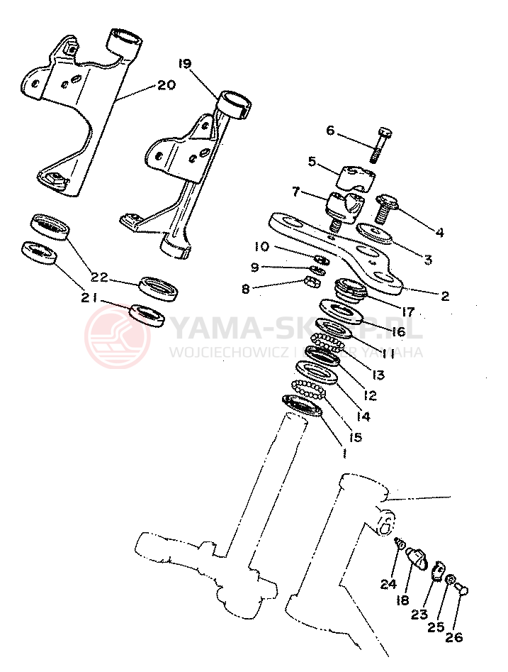 Schemat "Półki zawieszenia" do Yamaha RD80