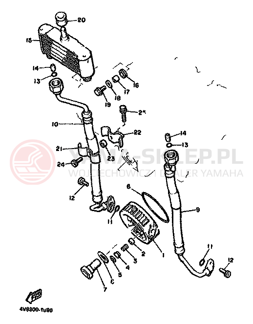 Schemat "Chłodnica oleju" do Yamaha XJ550