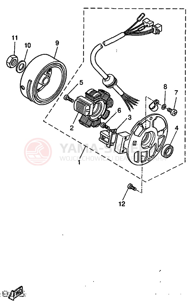 Schemat "alternator" do Yamaha YQ50