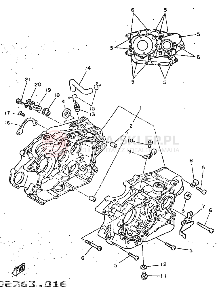 Schemat "Obudowa silnika" do Yamaha SR250