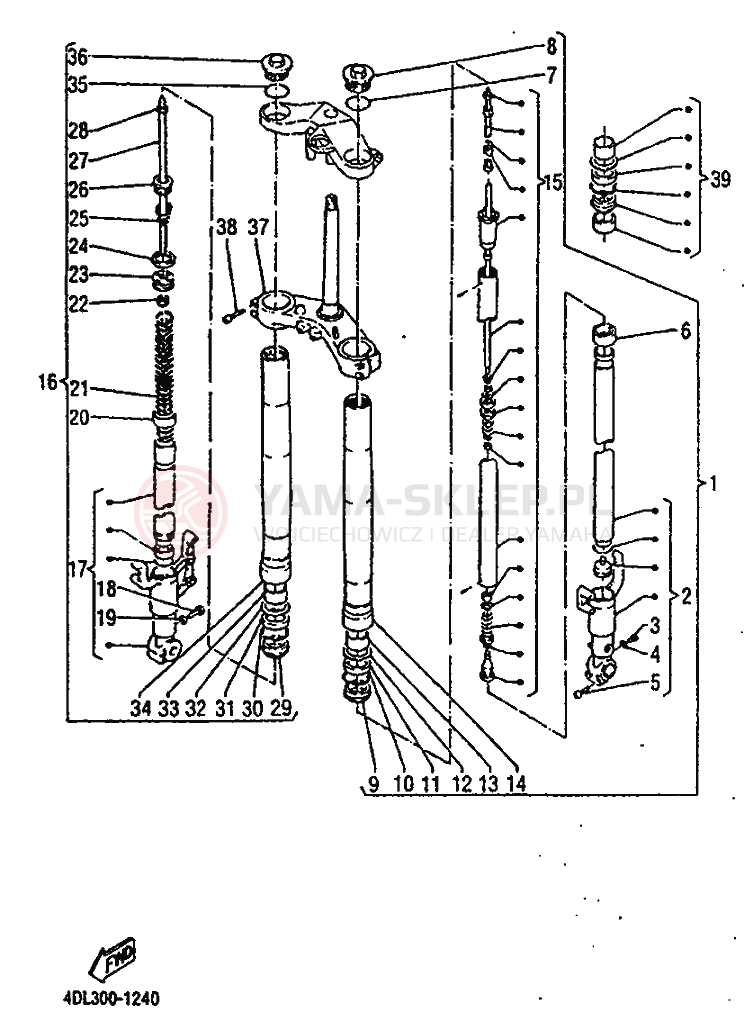 Schemat "Amortyzatory przód" do Yamaha TZR125