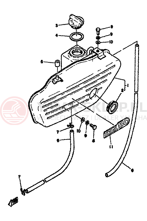 Schemat "Miska olejowa" do Yamaha TY50M