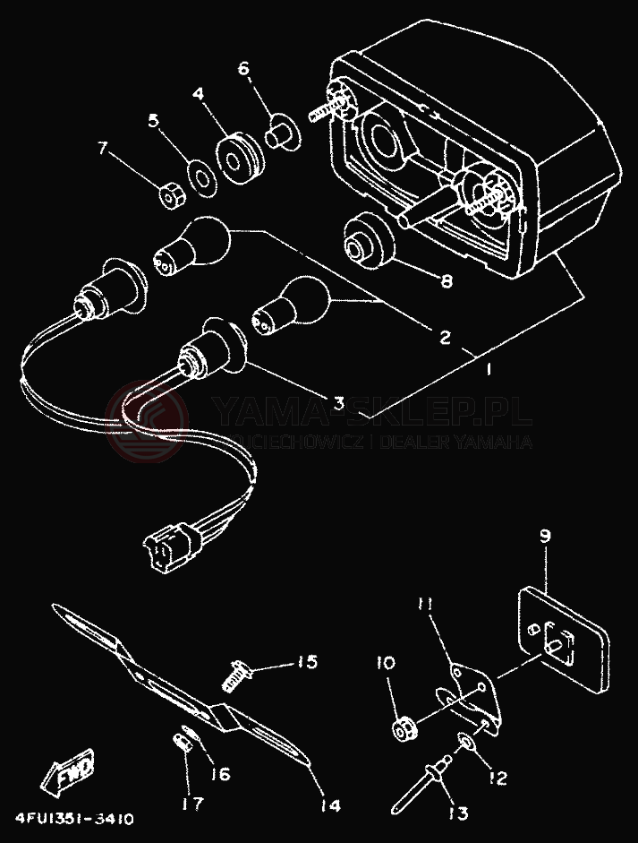 Schemat "lampa tył" do Yamaha TDR125