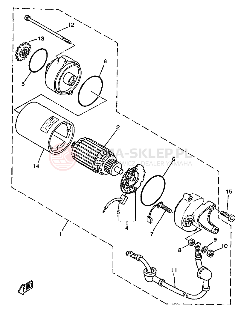 Schemat "rozrusznik" do Yamaha SR250SP