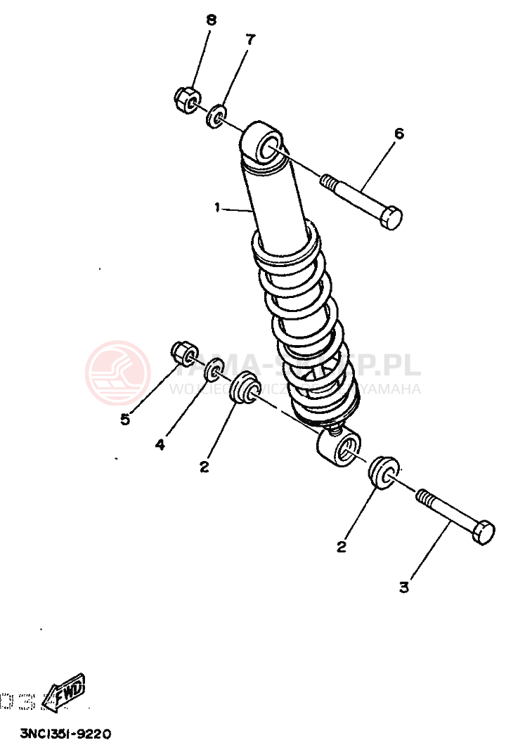 Schemat "wahacz" do Yamaha DT125R