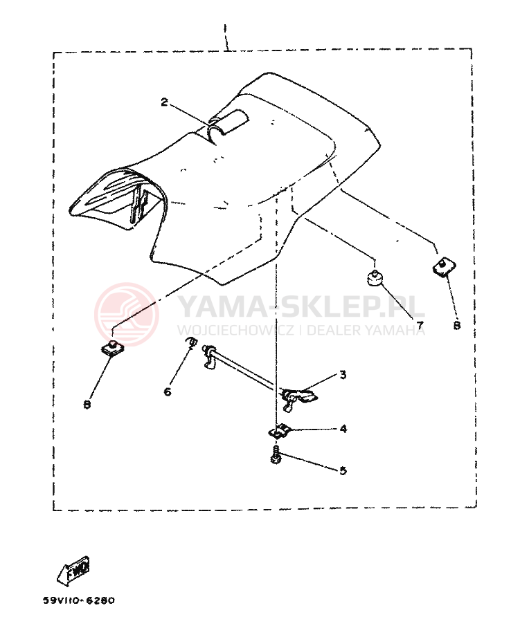 Schemat "siedzenie" do Yamaha YFM225N