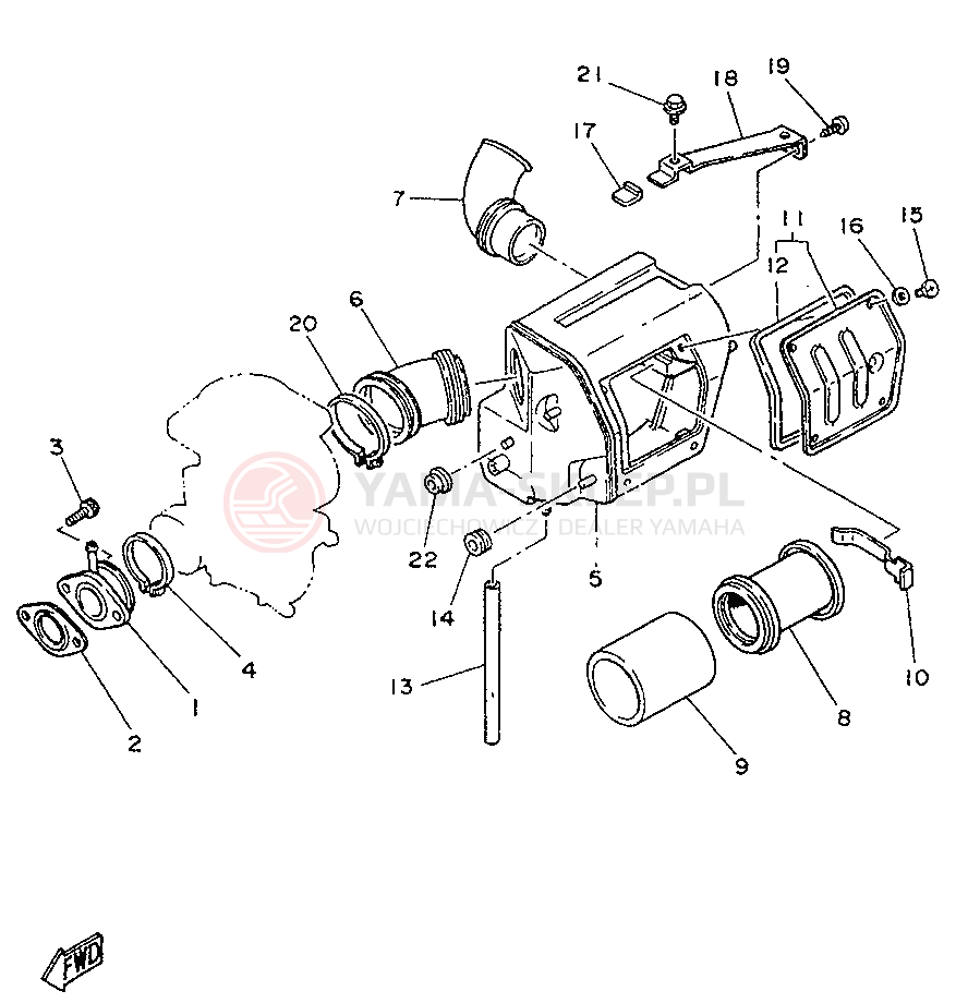 Schemat "Wtrysk paliwa" do Yamaha SR250