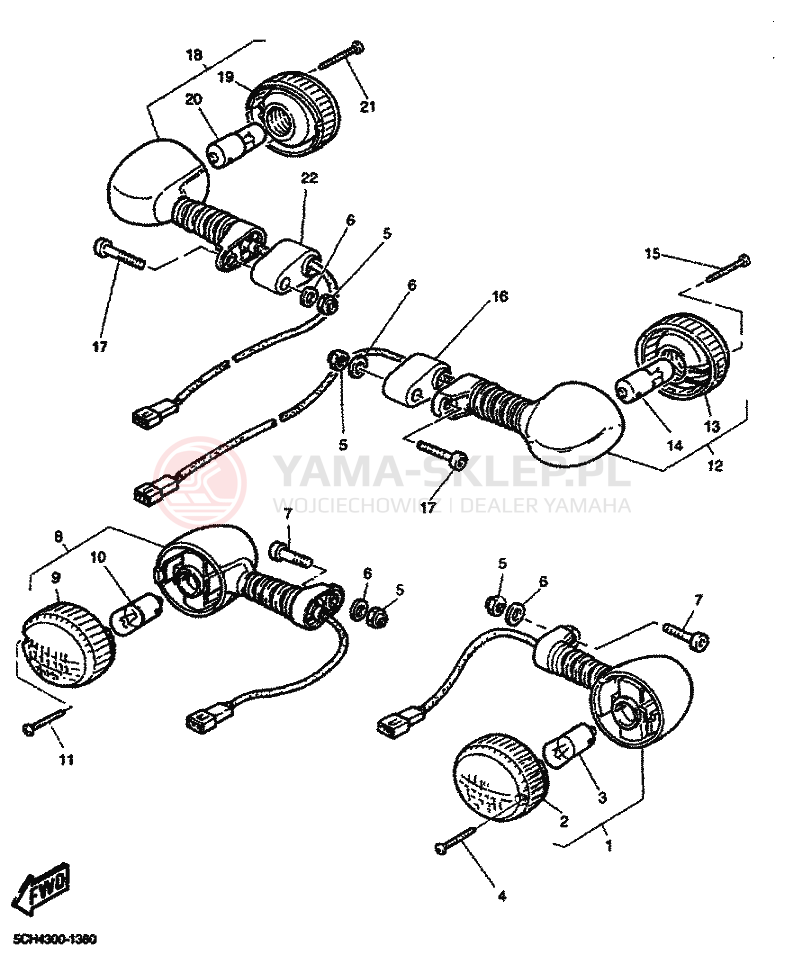 Schemat "kierunkowskazy" do Yamaha TT600R