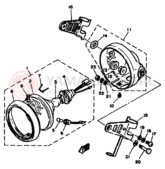 Schemat "Lampa przód" do Yamaha XT250