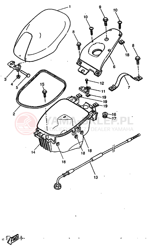 Schemat "SIEDZENIE I NOSIDŁO" do Yamaha YQ50