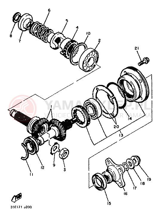 Schemat "PRZEKŁADNIA POŚREDNIA" do Yamaha XJ900