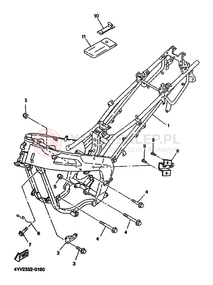 Schemat "rama" do Yamaha TZR50R