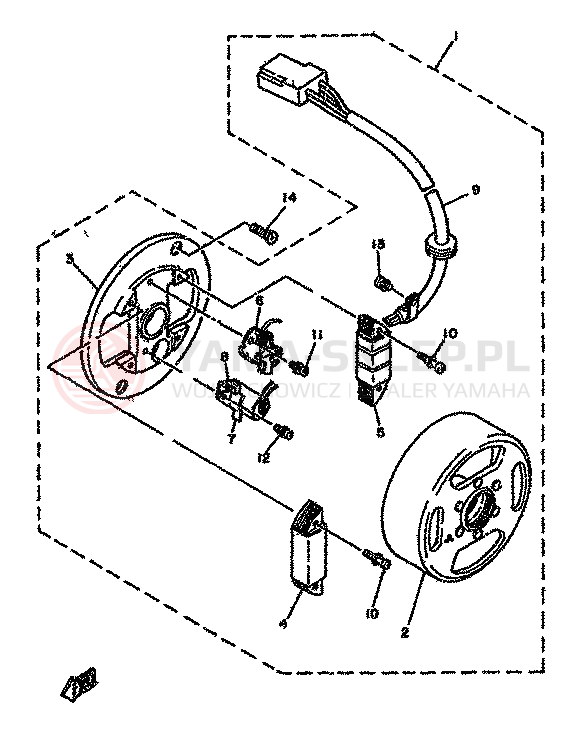 Schemat "OBUDOWA KOŁA ZAMACHOWEGO" do Yamaha TZ125H