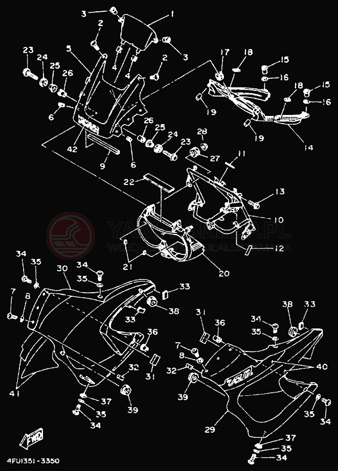 Schemat "elementy nadwozia" do Yamaha TDR125