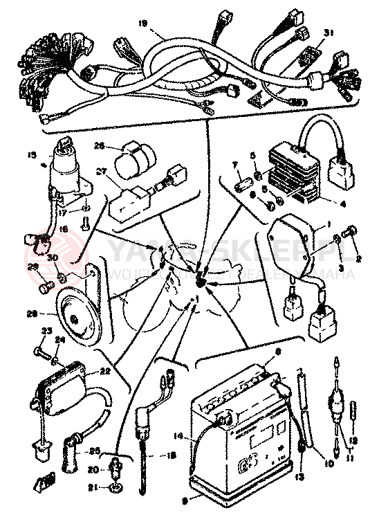 Schemat "układ elektryczny" do Yamaha SR500