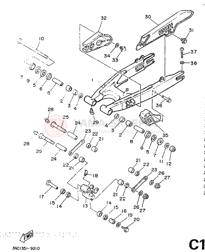 Schemat "wahacz" do Yamaha DT125R
