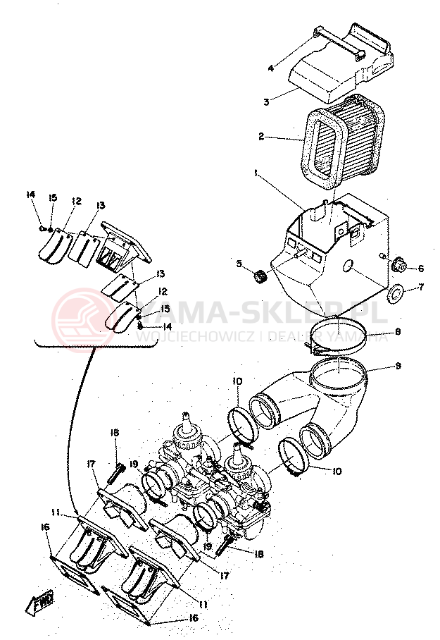 Schemat "Wtrysk paliwa" do Yamaha RD350