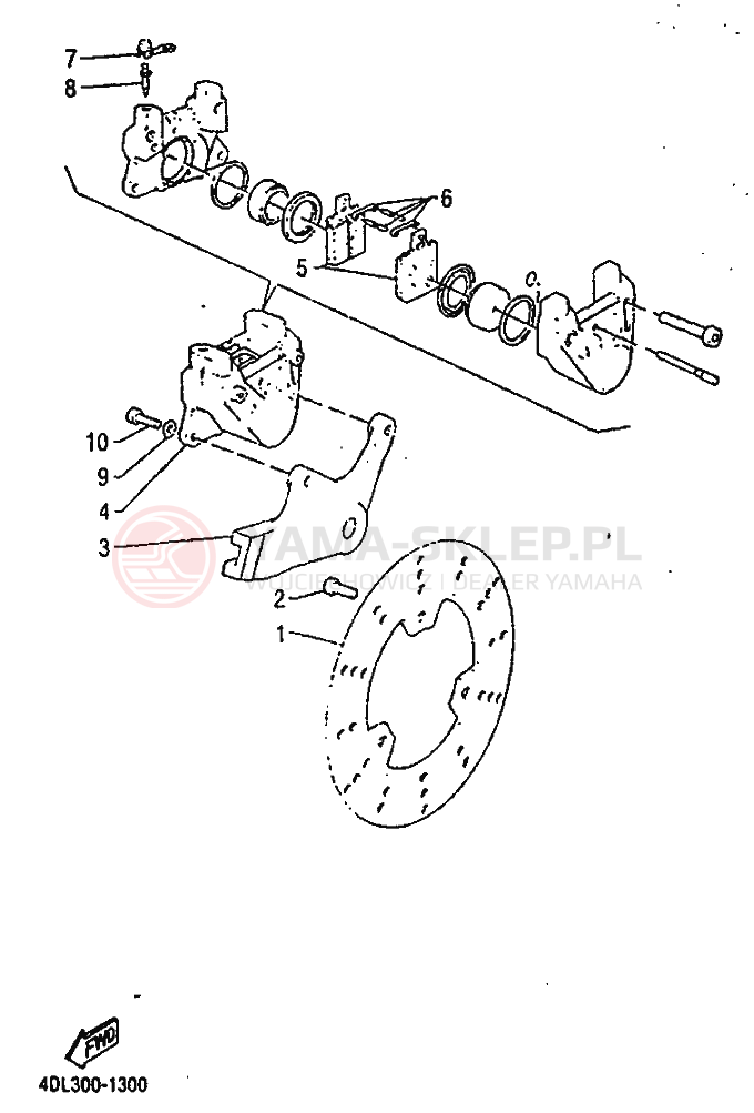 Schemat "Zacisk hamulcowy tylny" do Yamaha TZR125