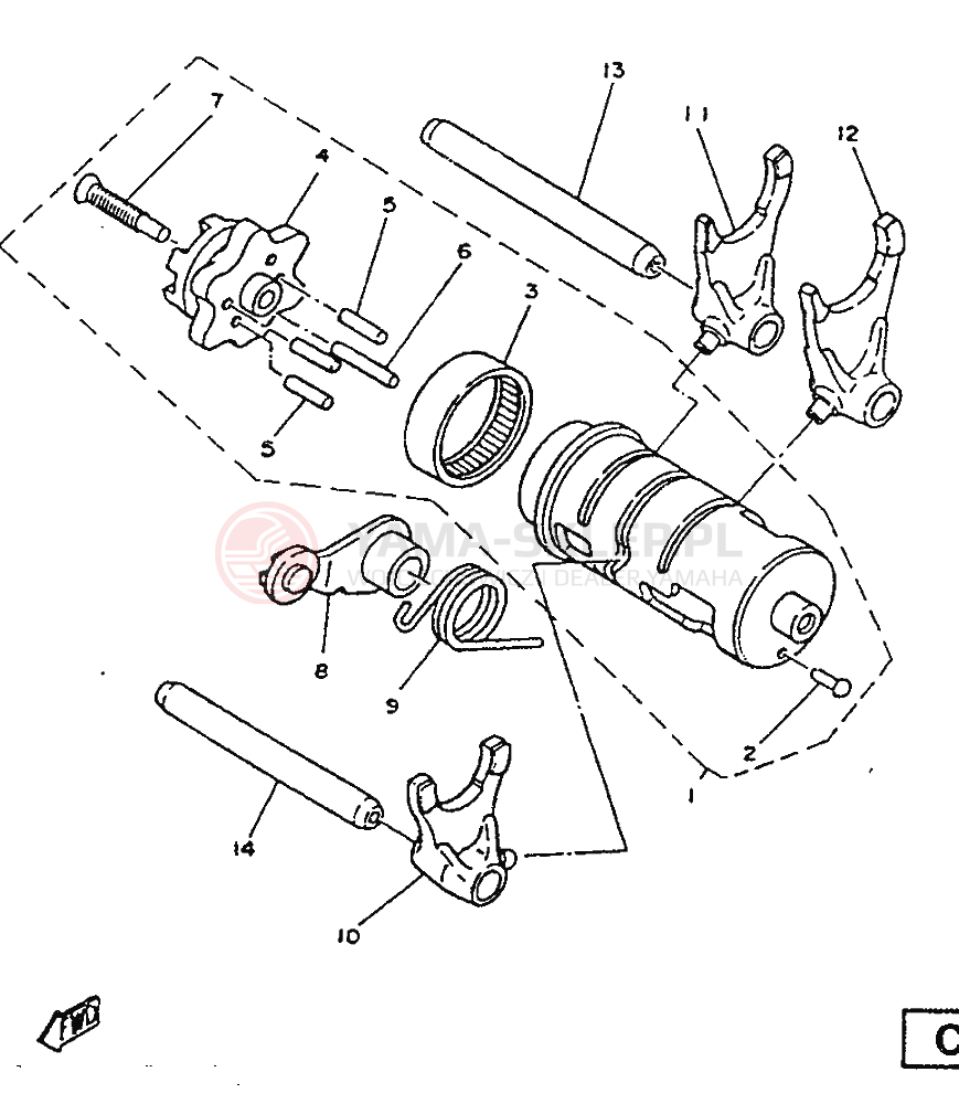 Schemat "Wodziki, automat" do Yamaha SR125