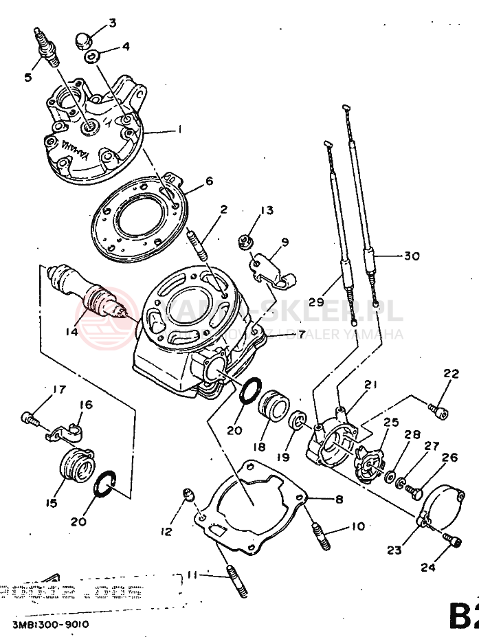 Schemat "cylinder" do Yamaha DT125R