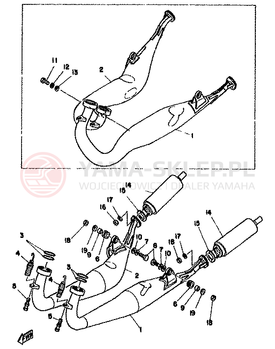 Schemat "Wydech końcowy" do Yamaha TZ350F