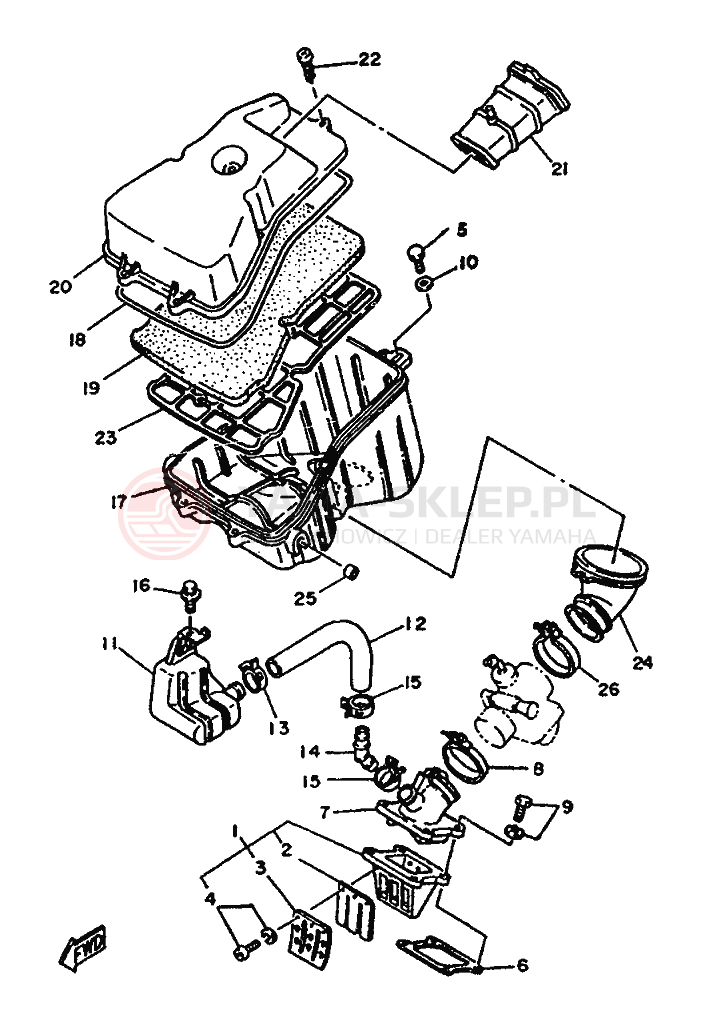 Schemat "Wtrysk paliwa" do Yamaha TZR125