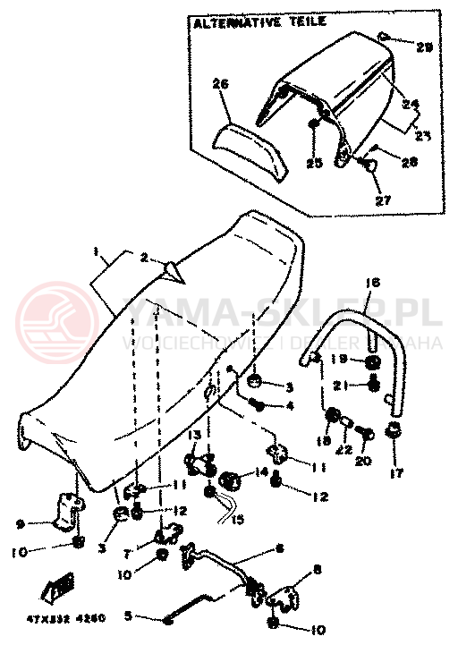Schemat "siedzenie" do Yamaha RD500LC